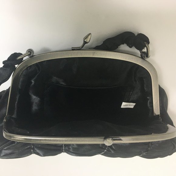 Ruched Satin Beaded Handbag NWOT - Picture 3 of 5